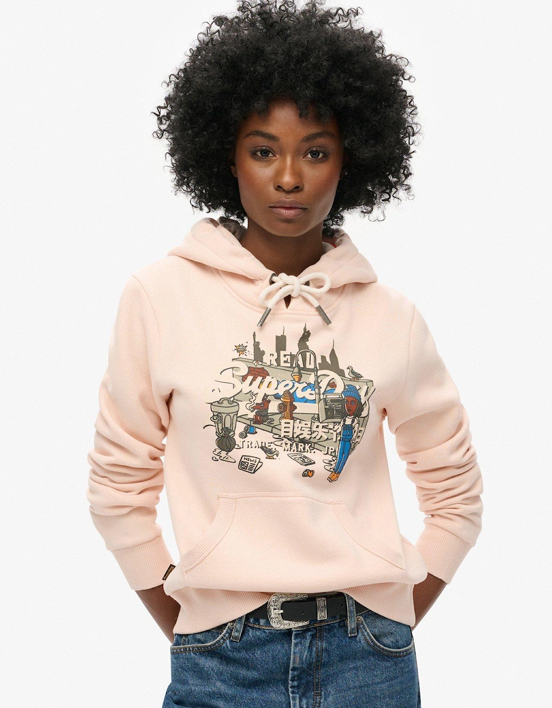 New York Vintage Logo Graphic Hoodie - Pink, 2 of 1