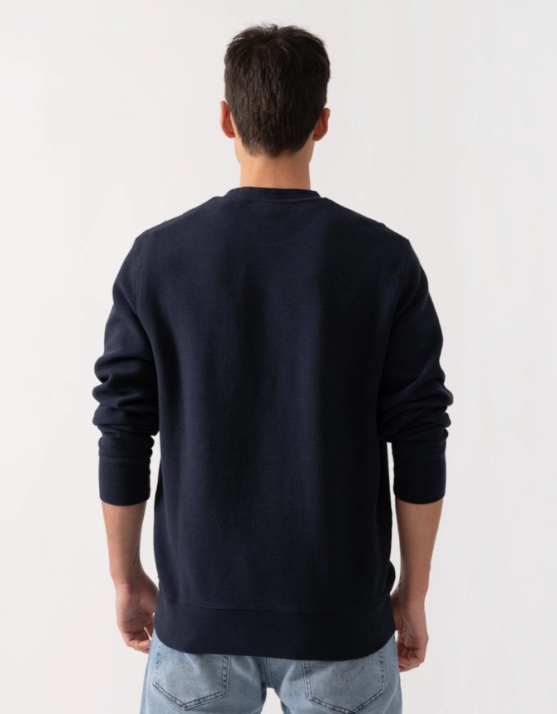 Mens Texture Crew Neck Sweatshirt