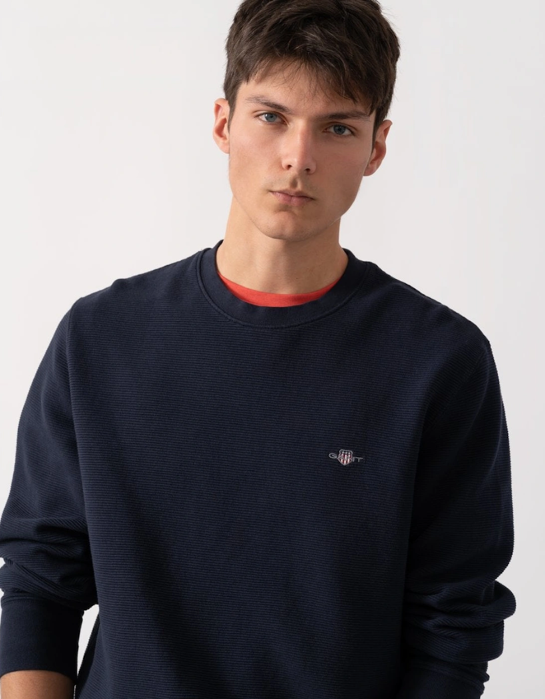 Mens Texture Crew Neck Sweatshirt