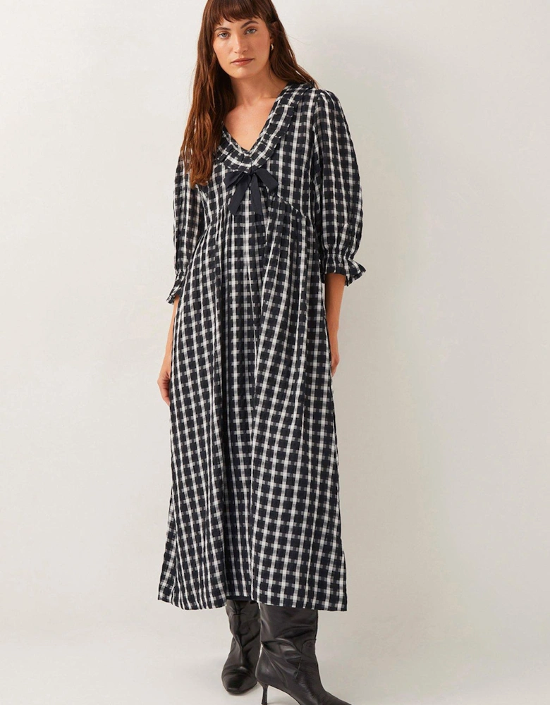 Violet Check Dress - Black