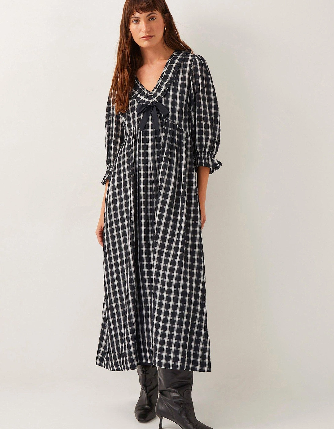 Violet Check Dress - Black, 2 of 1