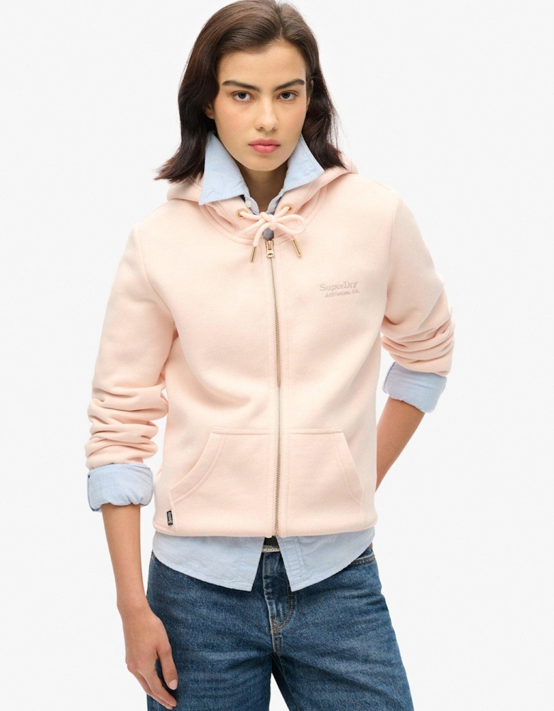 Essential Logo Zip Hoodie - Pink