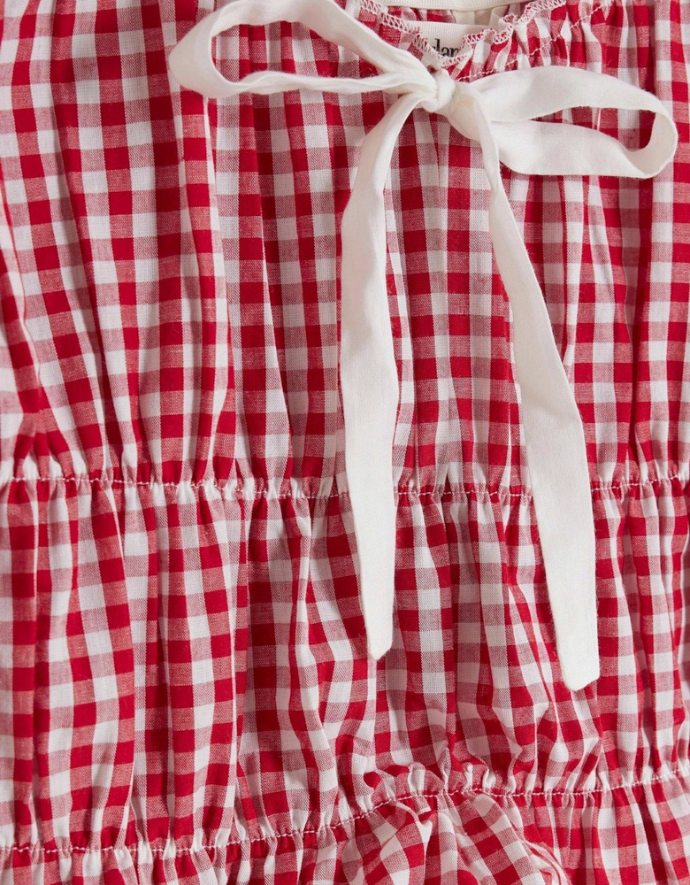 Gingham Pyjama Set - Red