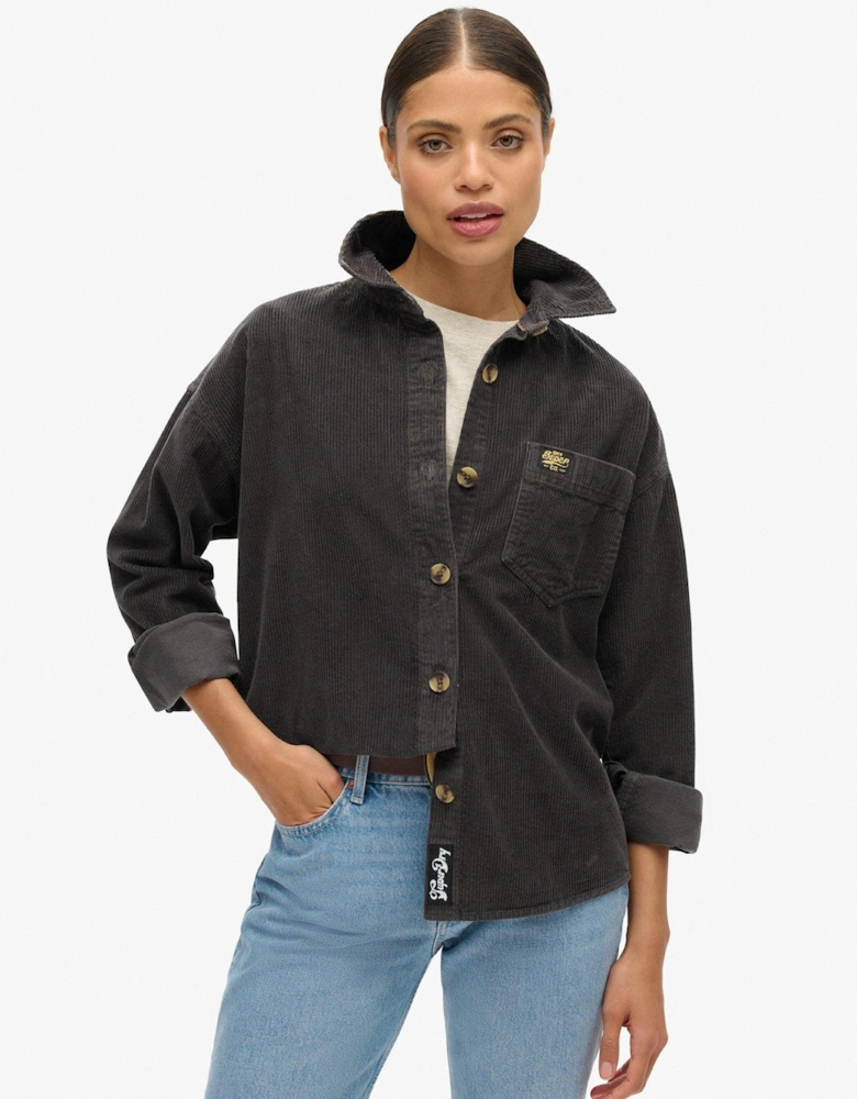 Chunky Cord Overshirt - Black