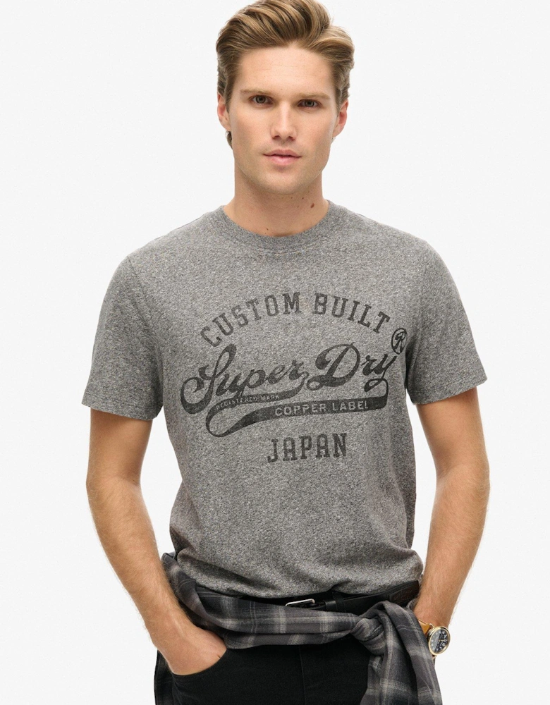 Tonal Logo Graphic Print T-Shirt - Grey