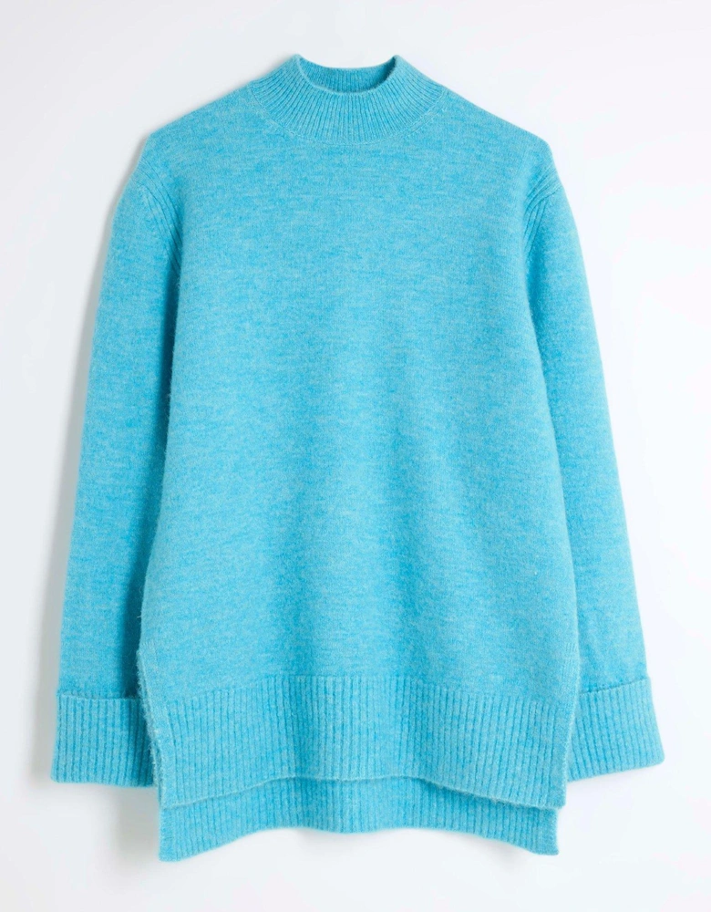 Side Split Jumper - Turquoise - Blue