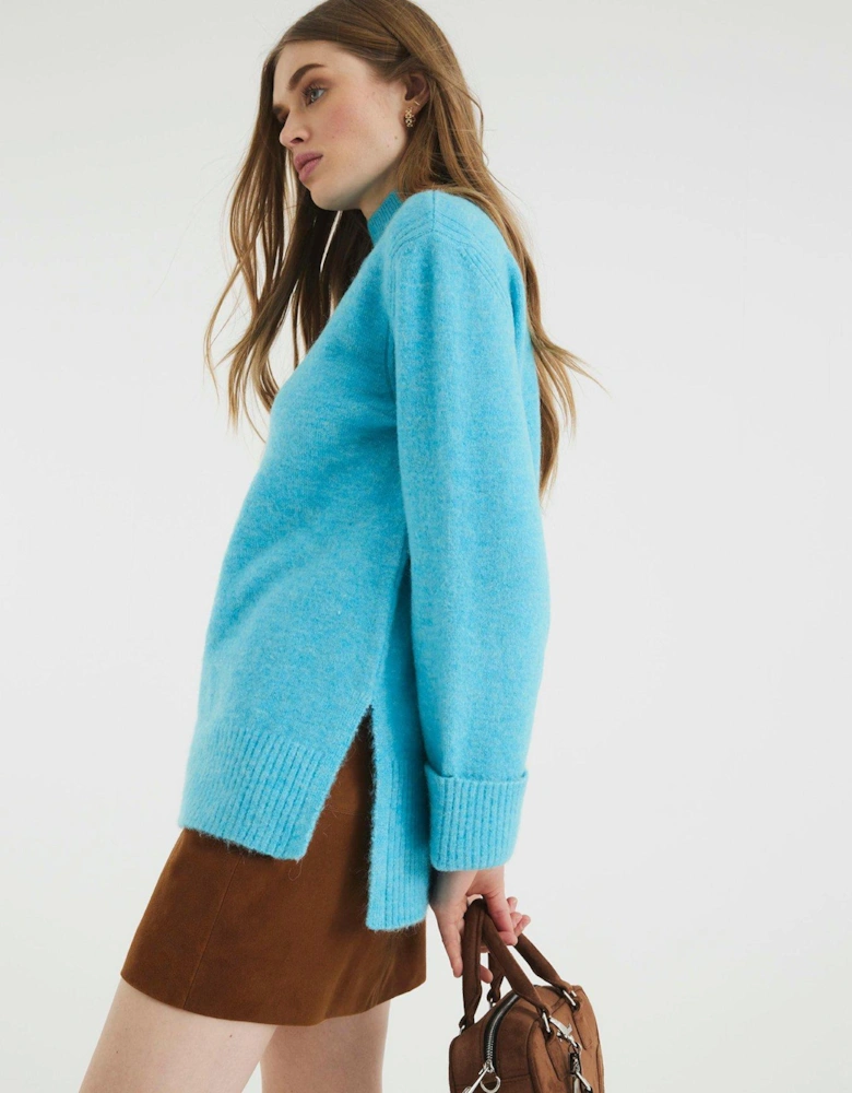 Side Split Jumper - Turquoise - Blue