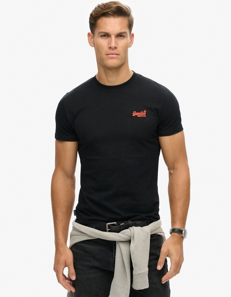 Essential Logo Embroidered Short Sleeve T-Shirt - Black