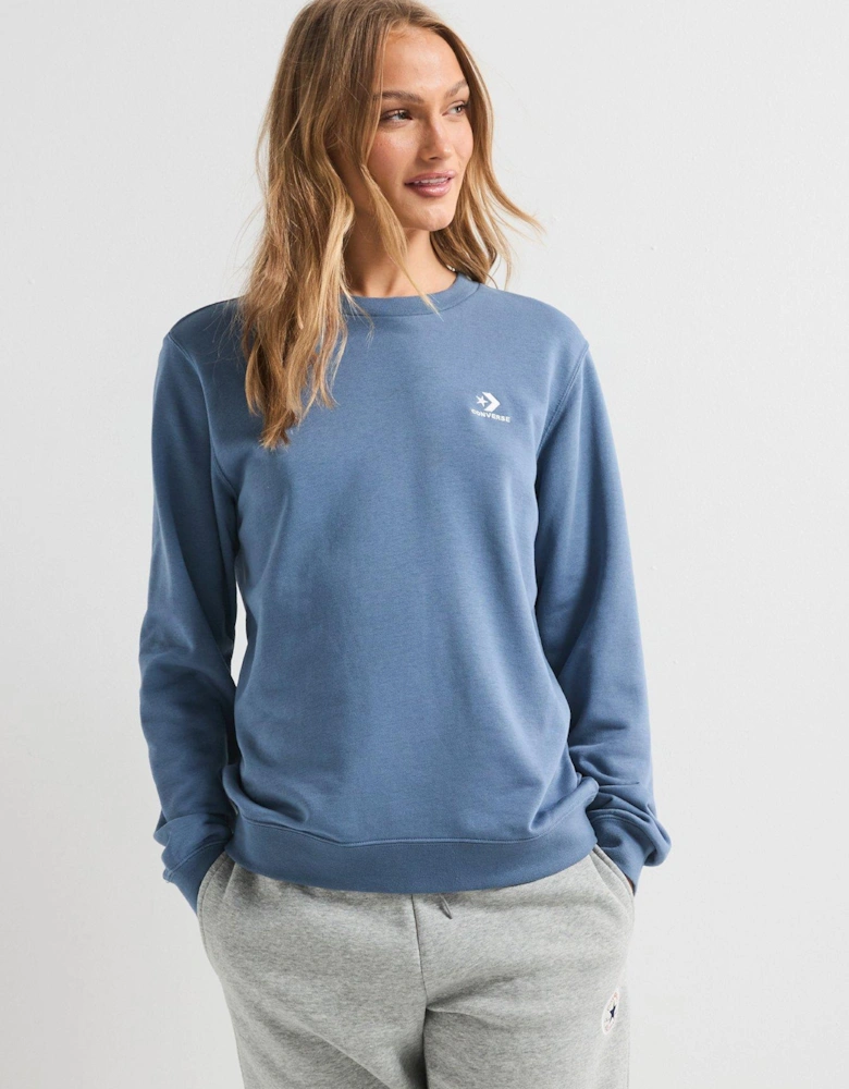 Womens Standard Fit Star Chevron Crew - Blue