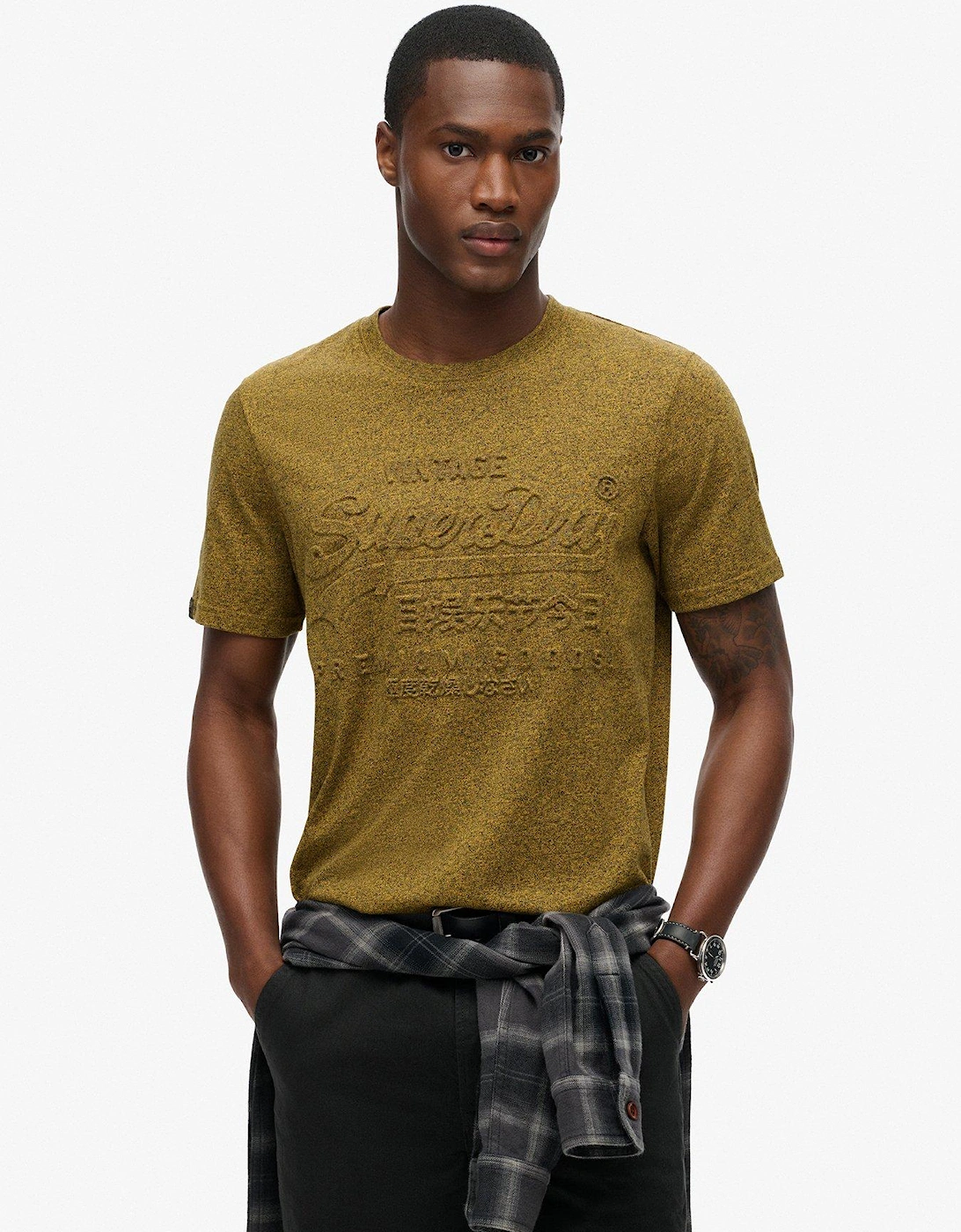 Embossed Logo Short Sleeve T-Shirt - Dark Brown, 2 of 1