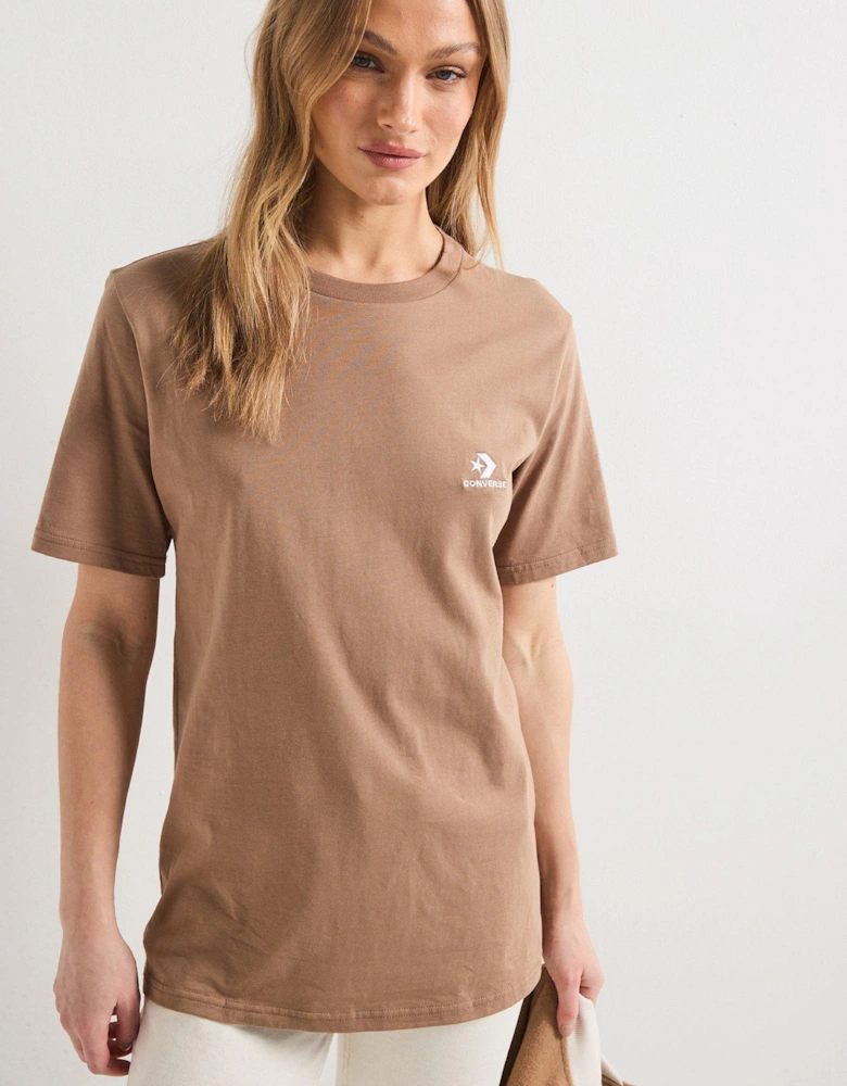 Womens Standard Fit Star Chev Tee - Beige