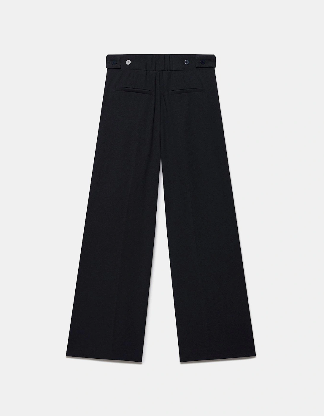 Pleated Cropped Trousers - Navy, 2 of 1