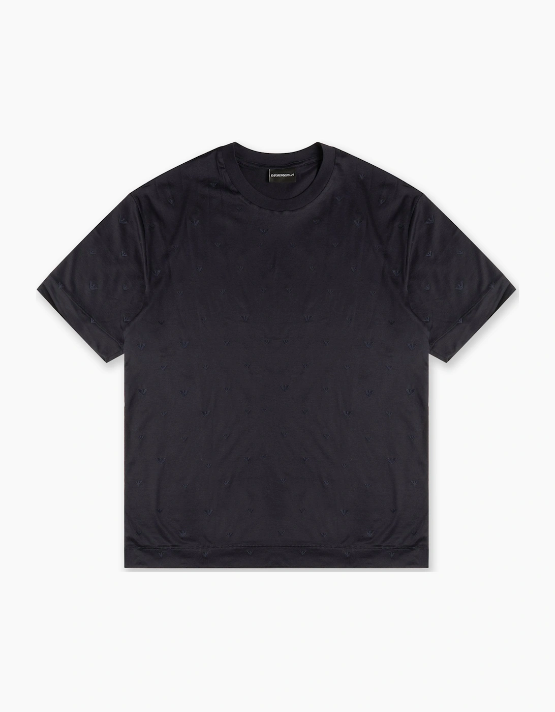 Emporio Armani Men's All Over Eagle Logo T-Shirt Navy - Size: 42