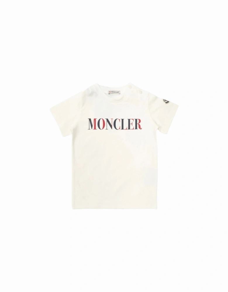 Baby Branded Cotton T-Shirt White