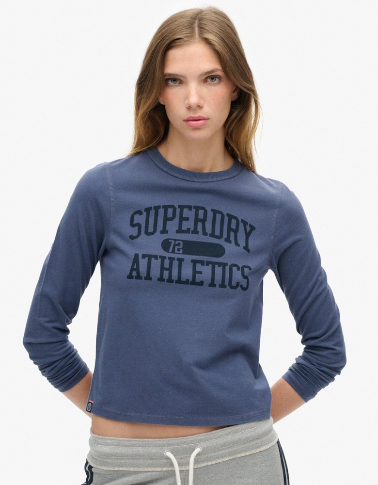 Athletic Essentials Ringer Slim Long Sleeved Top - Navy