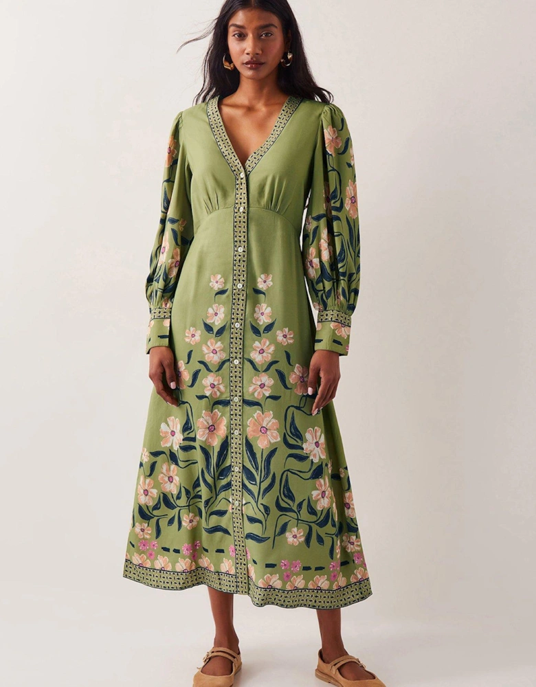 Belle Floral Dress - Green