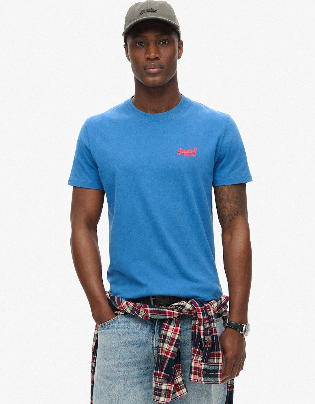 Essential Logo Embroidered Short Sleeve T-Shirt - Blue, 2 of 1