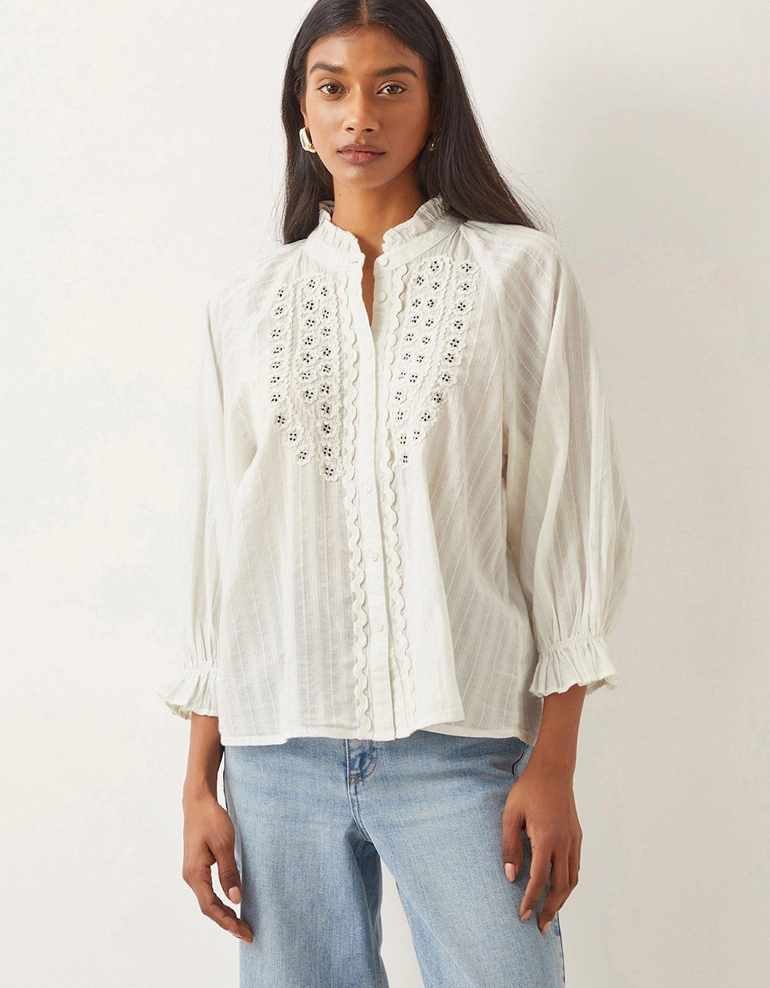 Arden Embellished Blouse - Ivory - Cream, 2 of 1