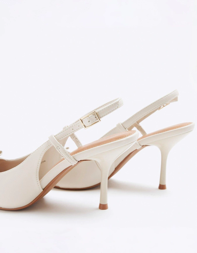 Mesh Sling Back Court Shoe - Beige