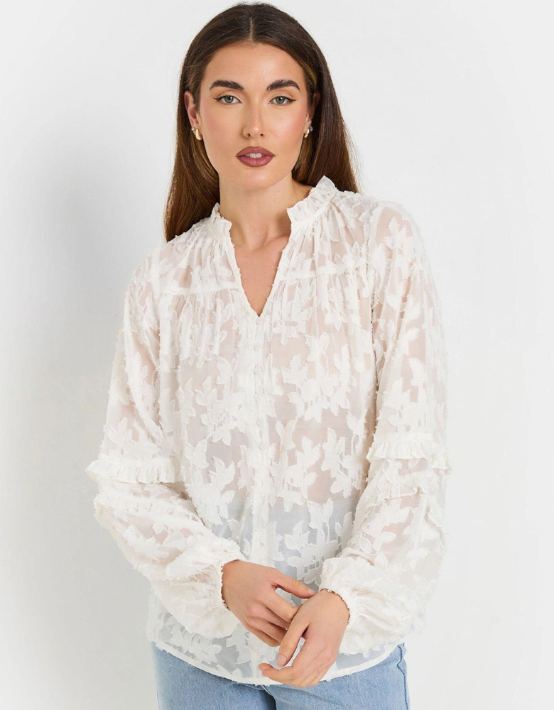 Tall Floral Jacquard Blouse