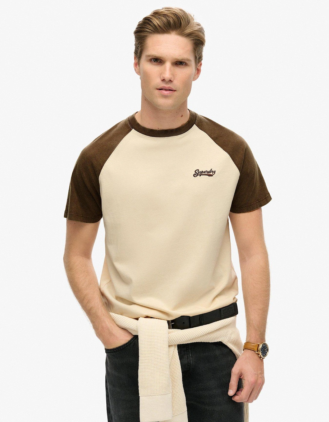 Essential Logo Raglan Print Short Sleeve T-Shirt - Beige, 2 of 1