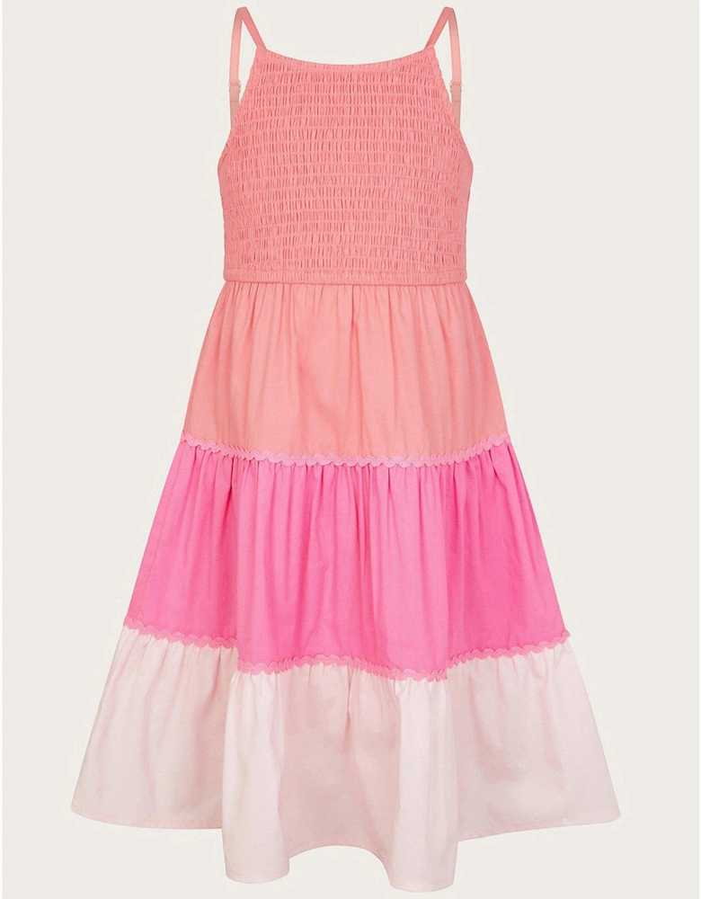 Girls Colourblock Dress - Pink