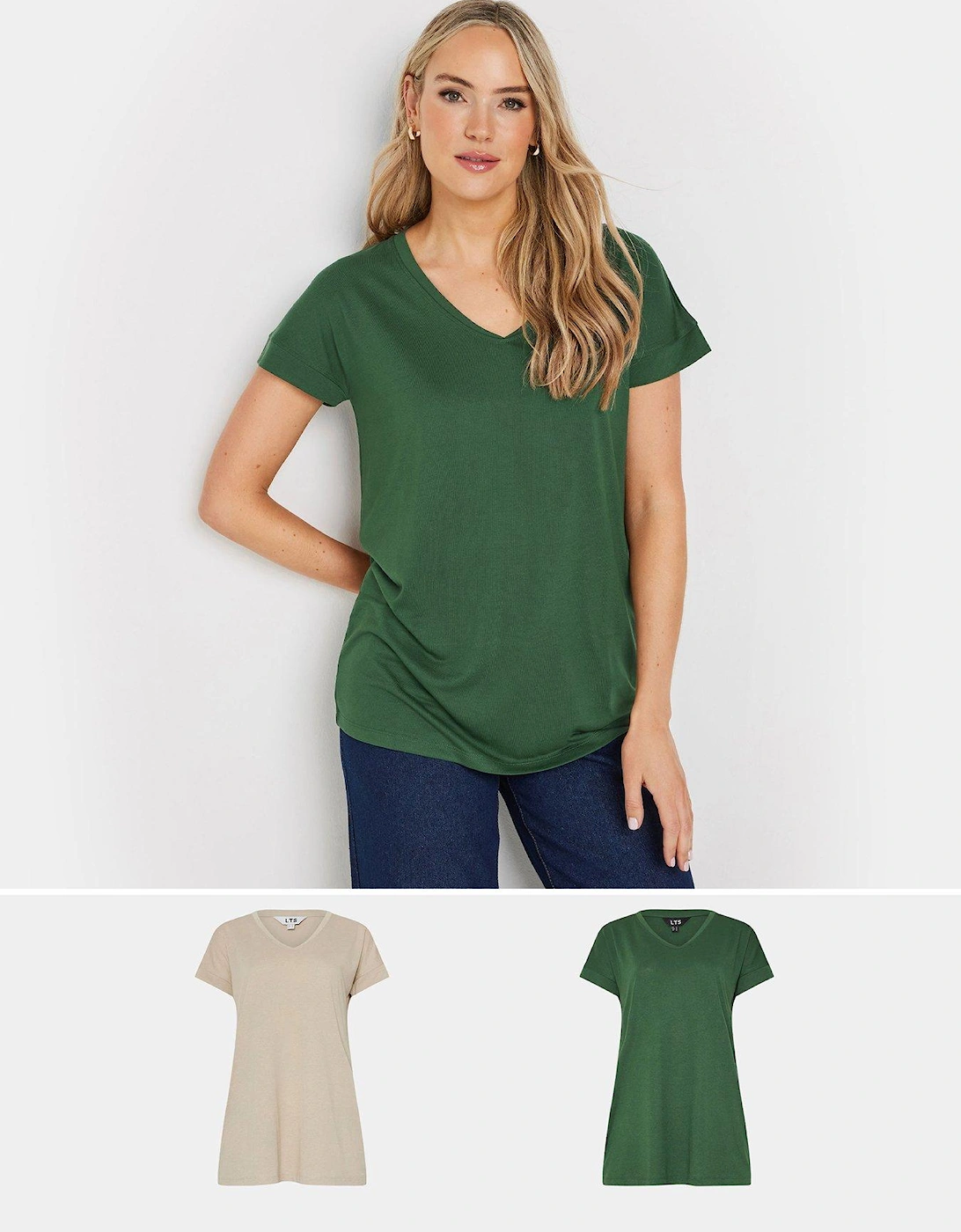 2 Pack Modal T-Shirts - Green, 2 of 1