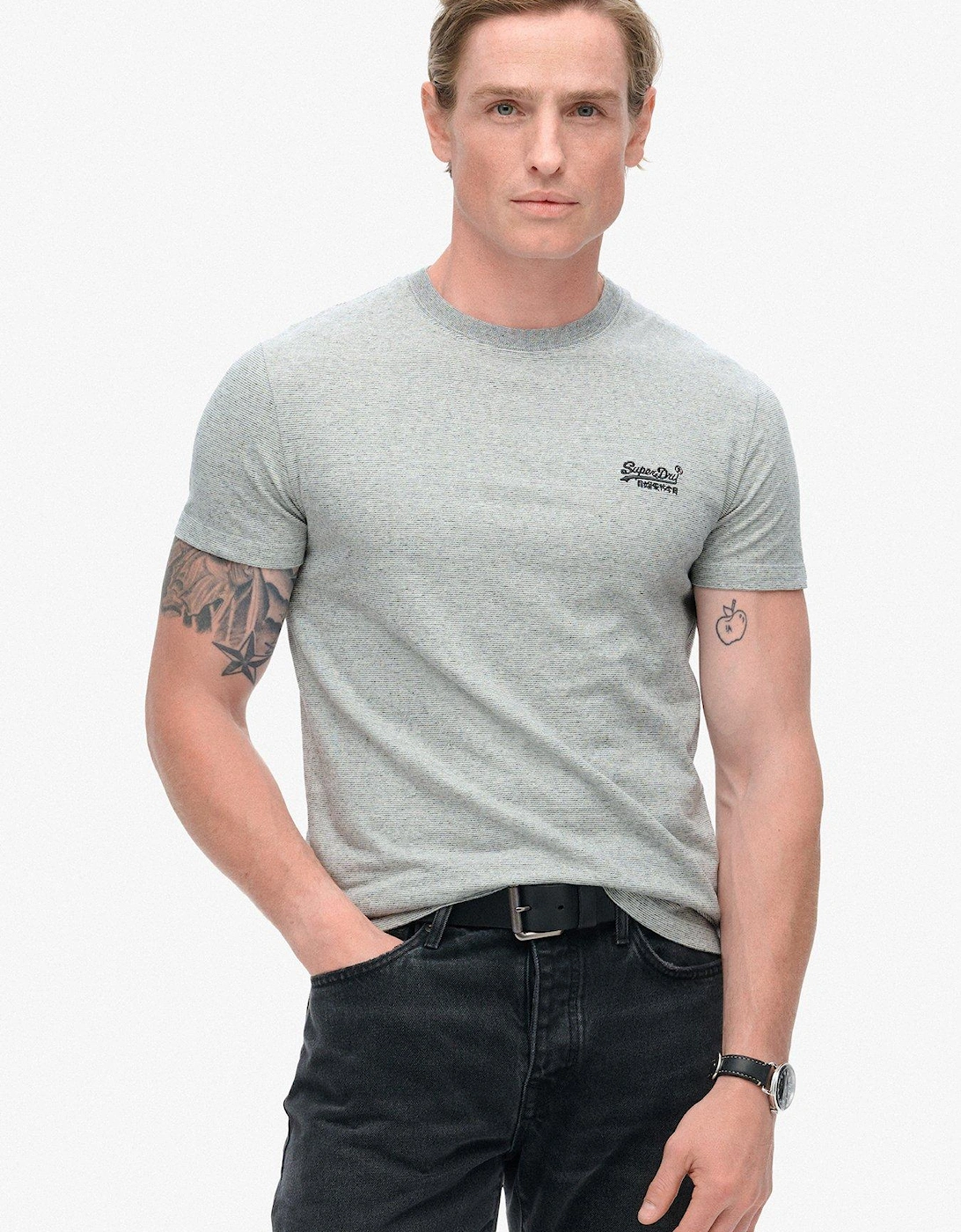 Essential Logo Embroidered Short Sleeve T-Shirt - Light Grey, 2 of 1