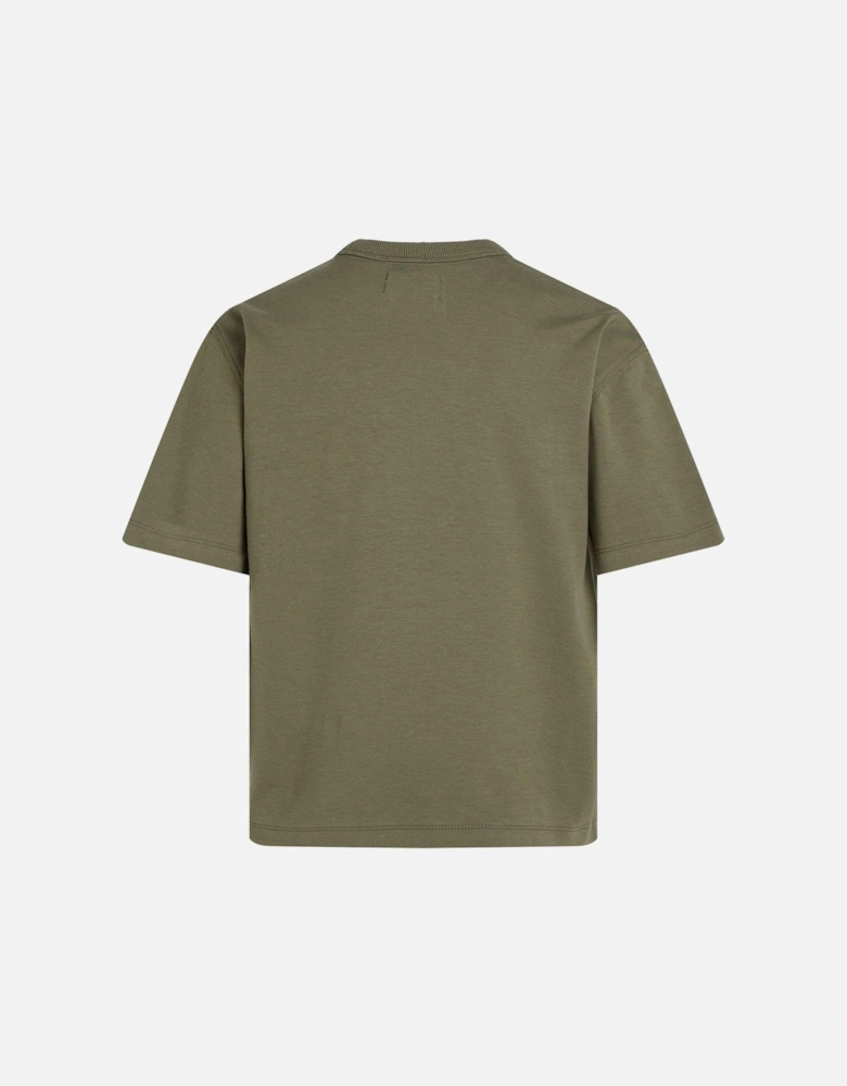 Boys Outlined Fleece Mono T-Shirt - Khaki