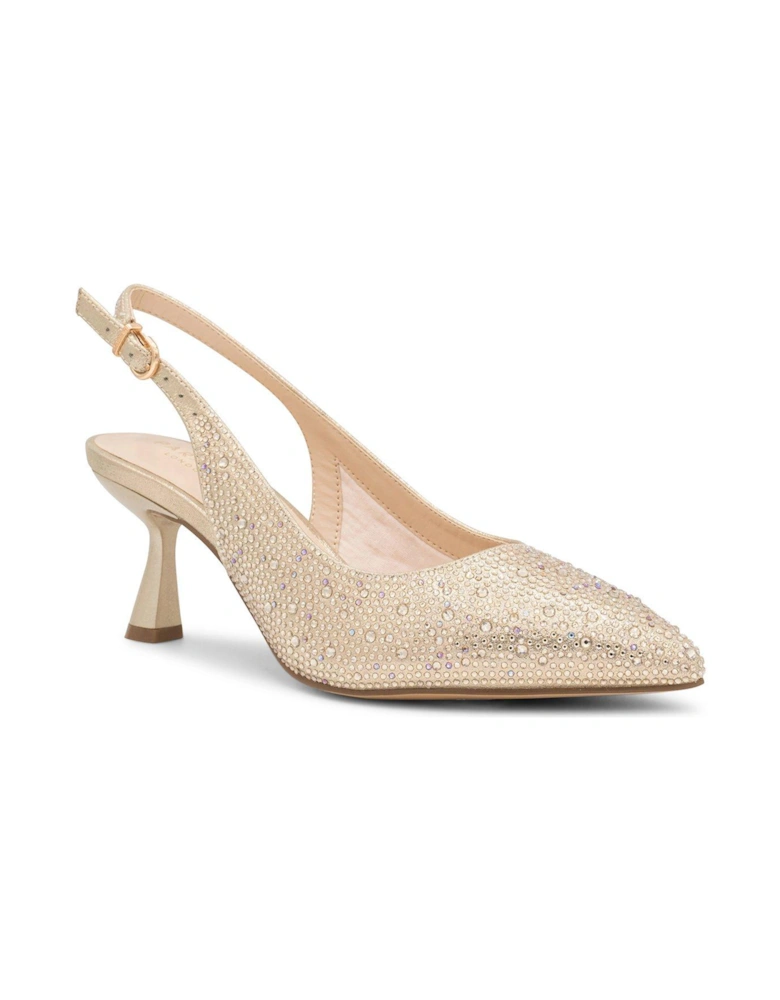 Fiora Wide Fit Heeled Shoe - Gold