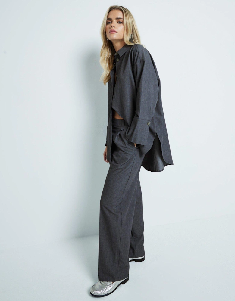 Cargo Wide Leg Trousers - Grey