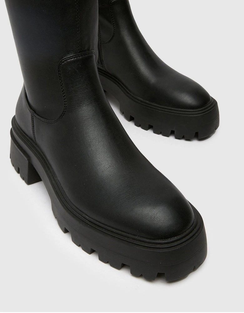 Dasha Chunky Stretch Boot - Black