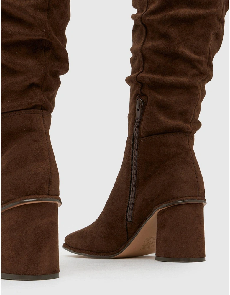 Daria Knee High Boots - Brown