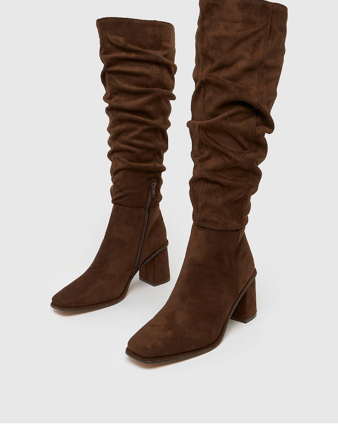 Daria Knee High Boots - Brown