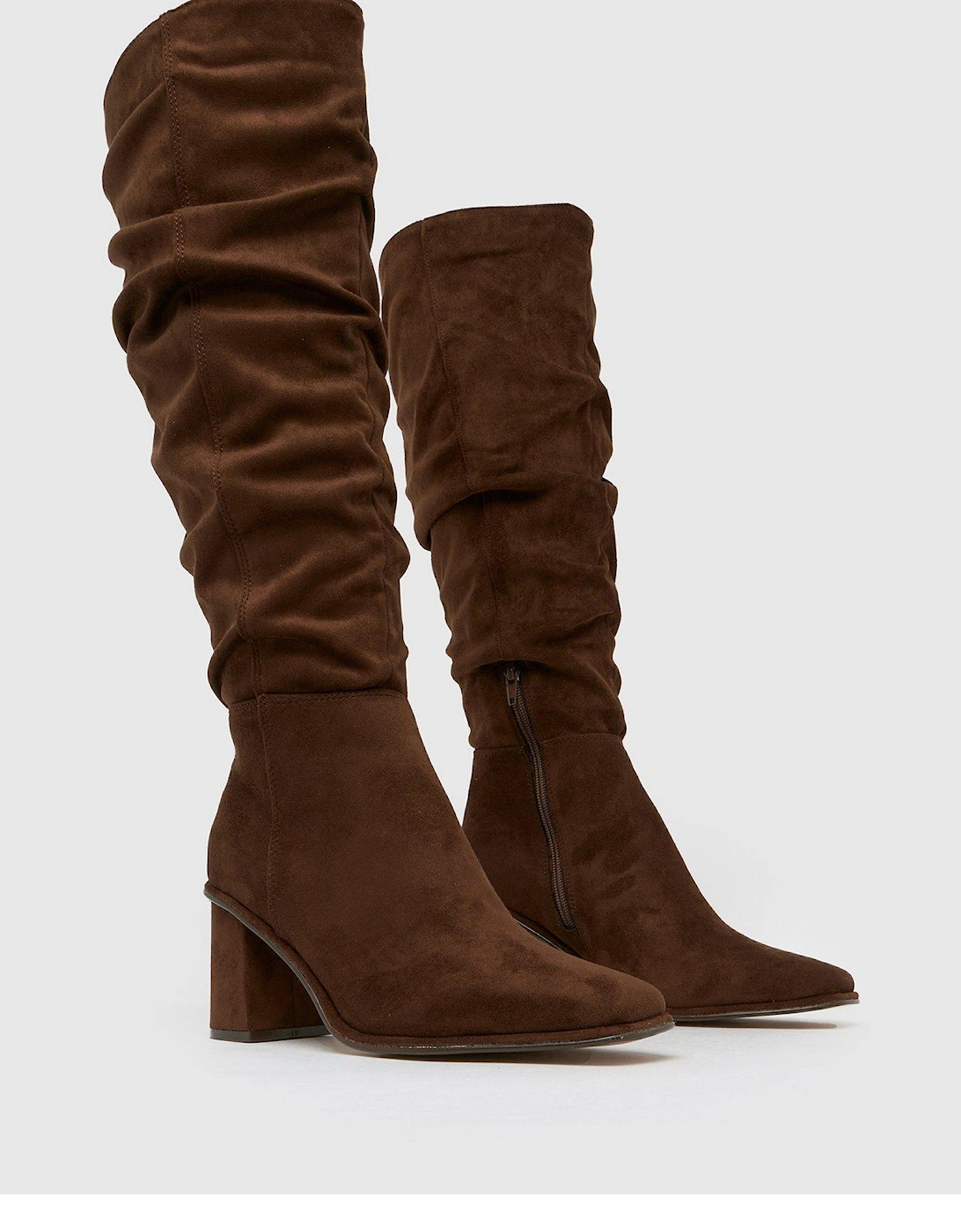 Daria Knee High Boots - Brown