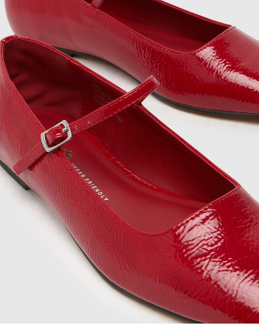 Lyra Mary Jane Ballerina Shoes - Red