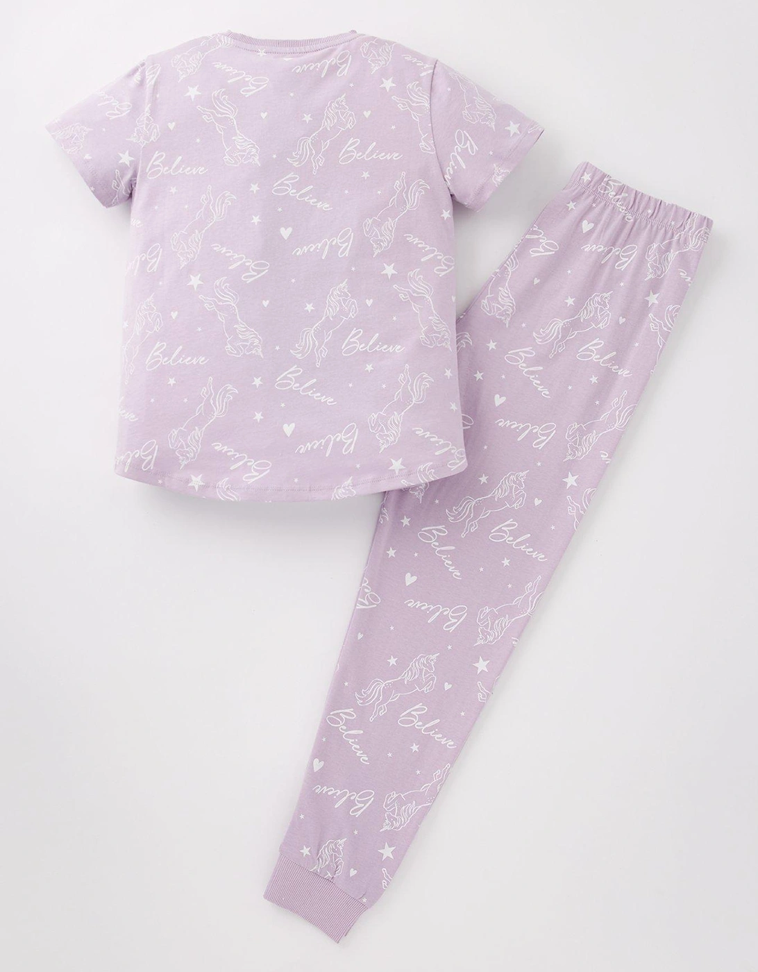 Girls Unicorn Value Pyjama Set - Lilac