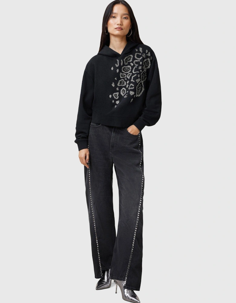 Pippa Flow Embellished Hoodie - Black