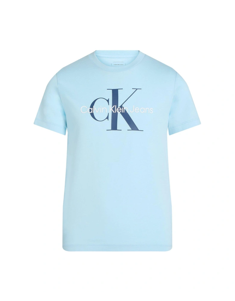 Kids Ck Monogram Short Sleeve T-Shirt - Blue