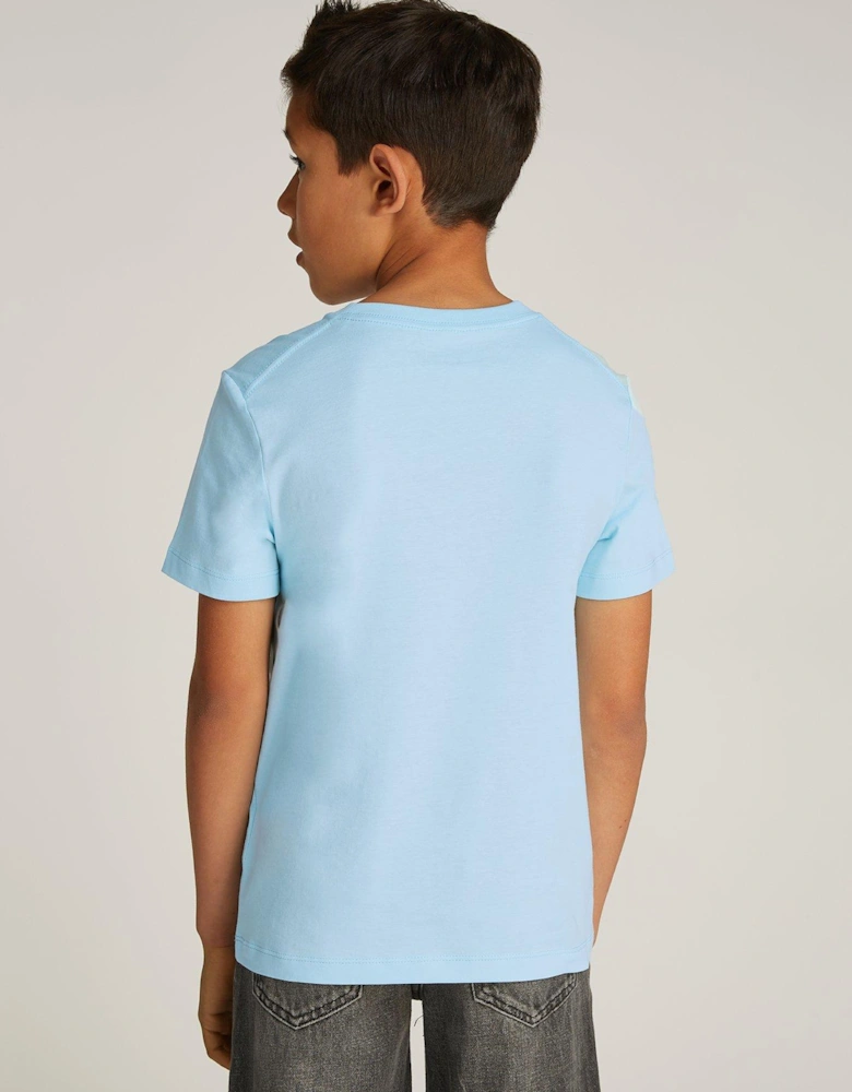 Kids Ck Monogram Short Sleeve T-Shirt - Blue