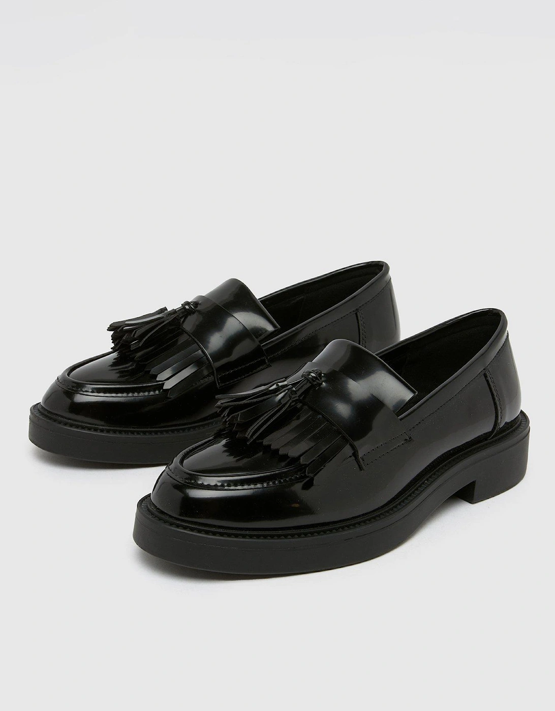 Lawton Tassel Loafer Flat Shoes - Black