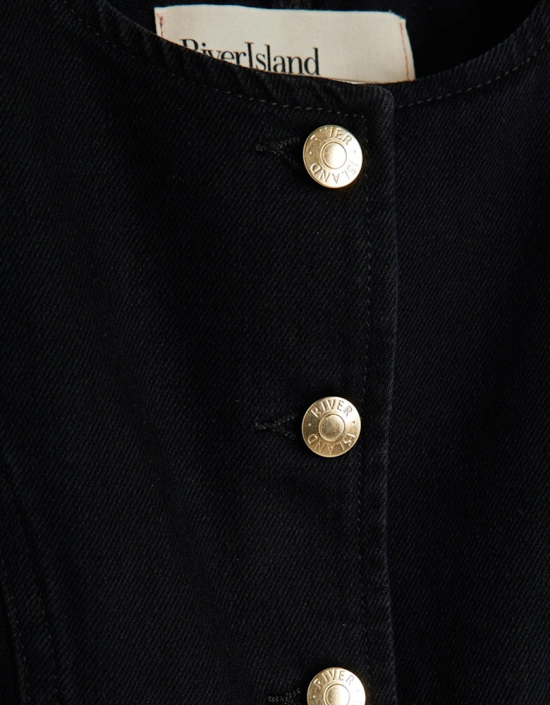 Denim Waistcoat - Black