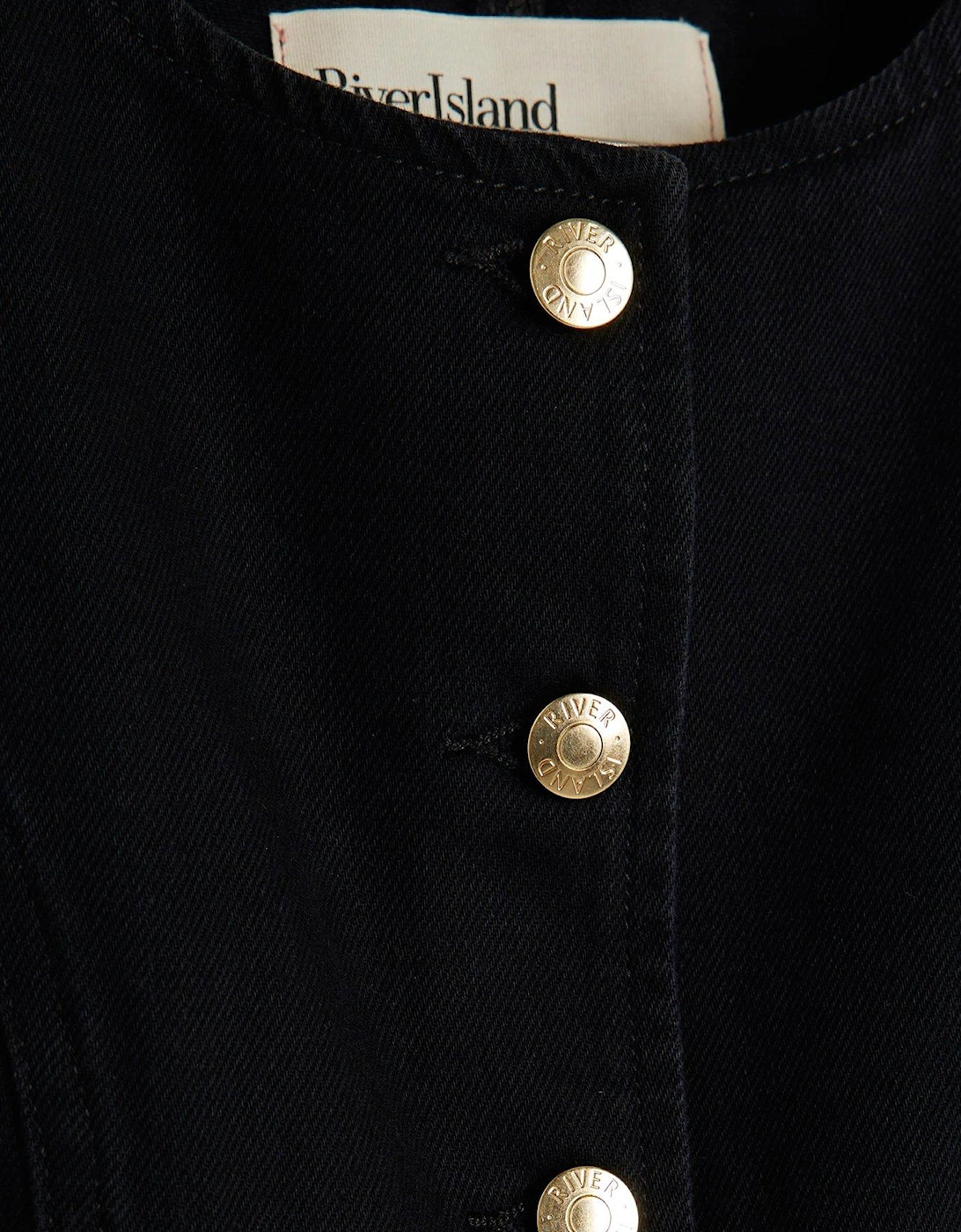 Denim Waistcoat - Black