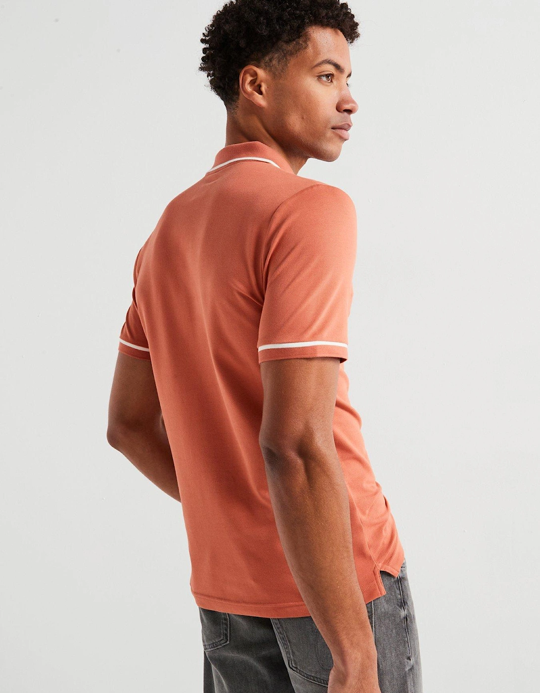 Tipping Slim Fit Polo Shirt - Light Red