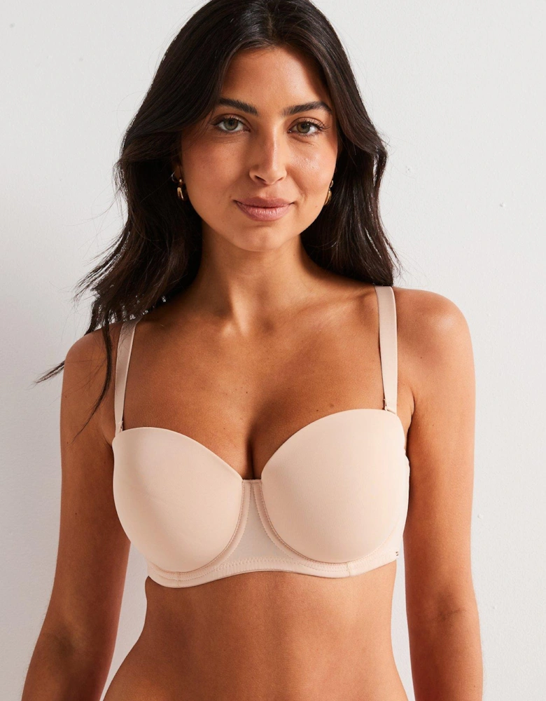 Michelle Light Padded Strapless Balcony Fuller Bust Bra - Beige
