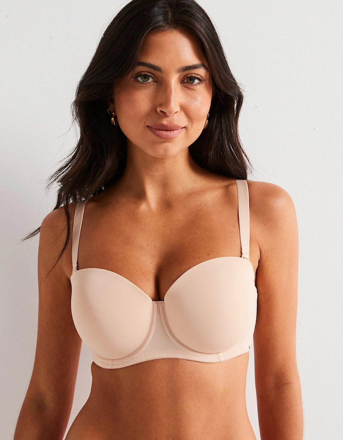 Michelle Light Padded Strapless Balcony Fuller Bust Bra - Beige