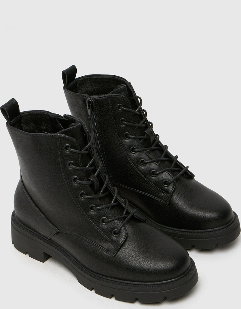 Wide Fit Andria Lace Up Boot - Black