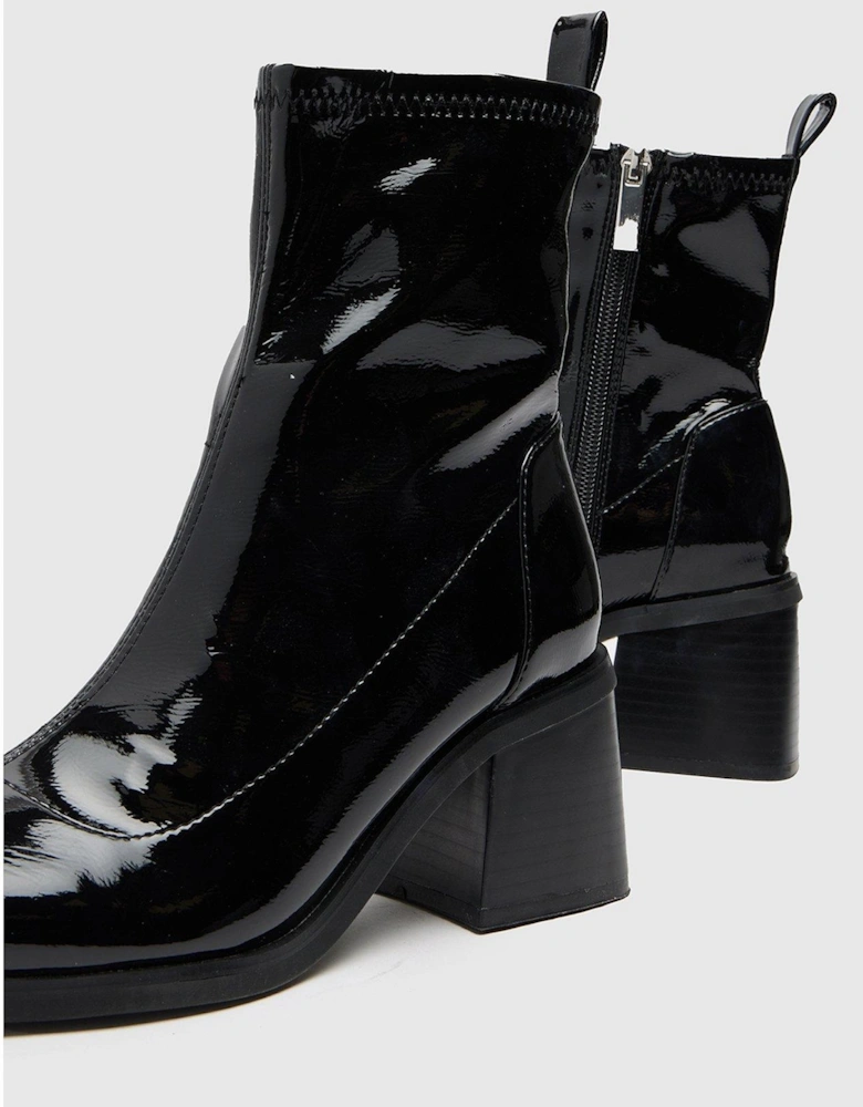 Briony Heeled Sock Boot - Black