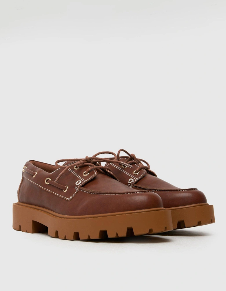 Leora Boat Flat Shoe - Tan