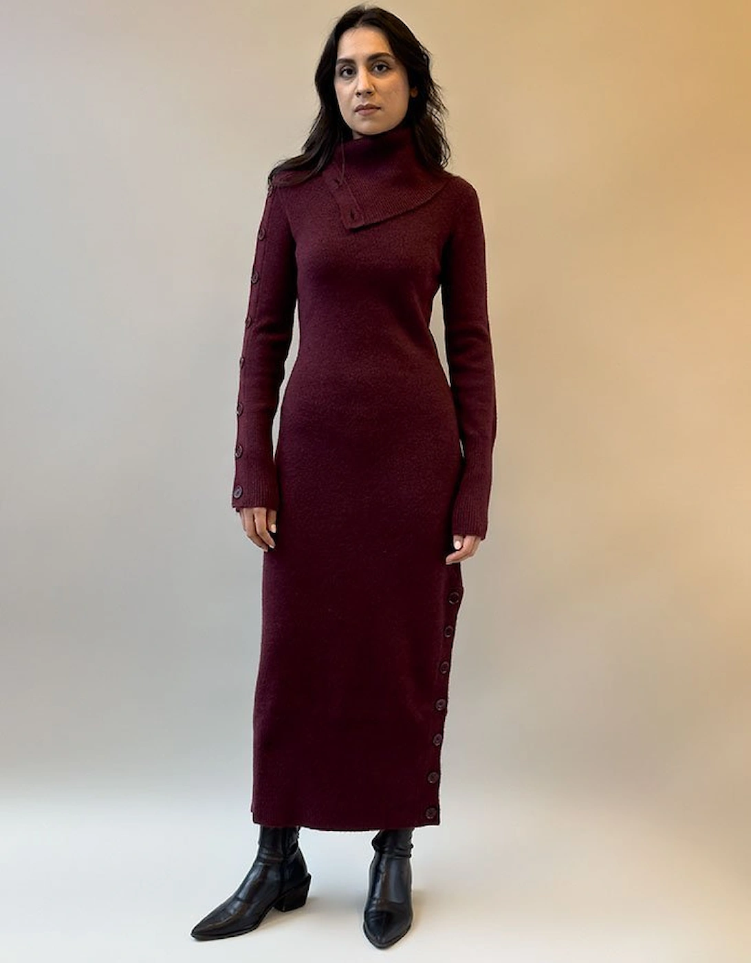 Patrizia Pepe Women's Knitted Dress With Turtleneck - Red - Size: 12